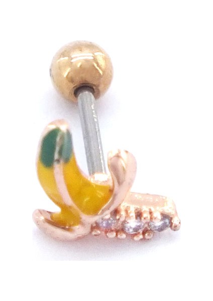 316L Çelik Zirkon Taşlı Rose Muz Piercing PRC-160 fırsatları
