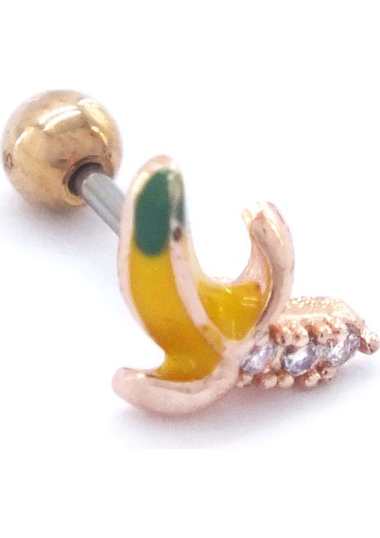 316L Çelik Zirkon Taşlı Rose Muz Piercing PRC-160 indirimleri