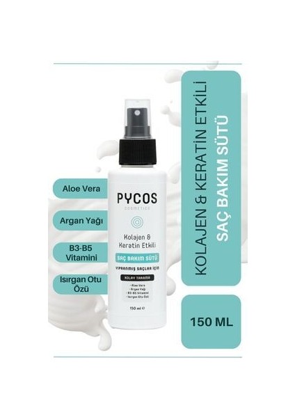 Sac Bakım Sütü , Keratin-Kolojen-Argan-Biotin-Aloevera Içerikli 150 ml