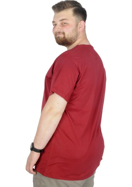 Büyük Beden T-Shirt Bisiklet Yaka Birds 22172 Bordo fiyatları