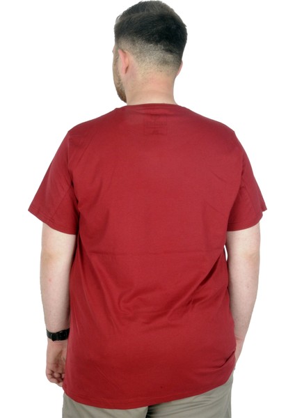 Büyük Beden T-Shirt Bisiklet Yaka Birds 22172 Bordo modelleri