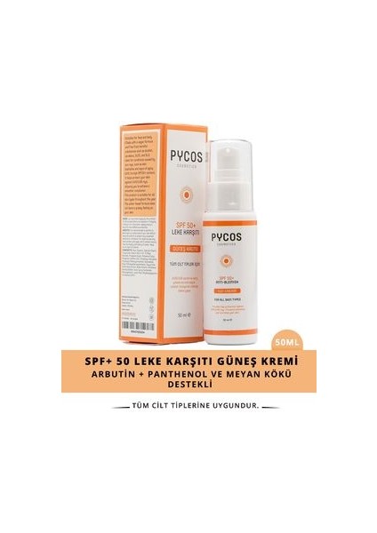 Spf 50 Leke Karşıtı Yüz Güneş Kremi 50ML, Tüm Cilt Tipleri Için modelleri