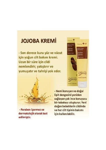 Jojoba Kremı 100 ml VITASAN-VIVASAN ISVIÇRE MALI, DOĞAL KOZMETİK KREM fiyatları