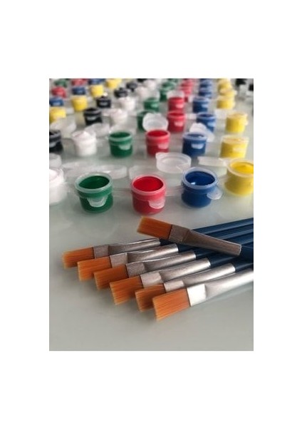 Akrilik Boya 6 Farklı Ana Renk (3'er ml Haznede) + Özel Akrilik Boya Fırçası (Tüylenmez) fiyatları