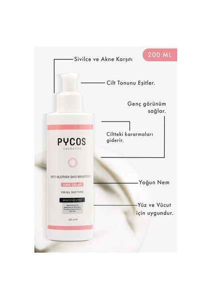 Leke Karşıtı Cilt Beyazlatıcı, Cilt Tonu Eşitleyici Bakım Kremi 200 ml fiyatları