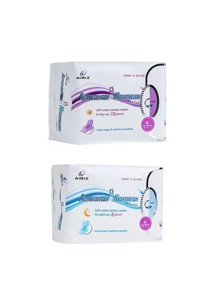 Airiz Hijyenik Kadın Pedi 2'li Paket 18 Adet (10 Gündüz, 8 Gece)