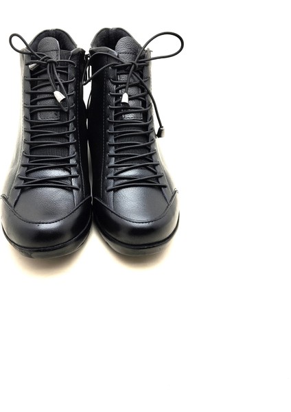 5008 AYMODA LASTİKLİ FERMARLI BAYAN DERİ BOT