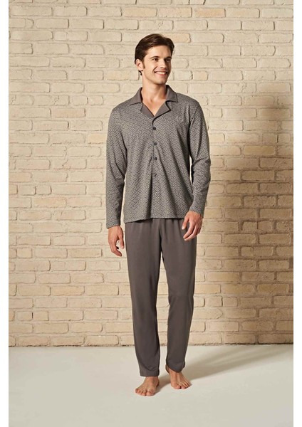 Erkek Boydan Düğmeli Pijama Takım 1748
