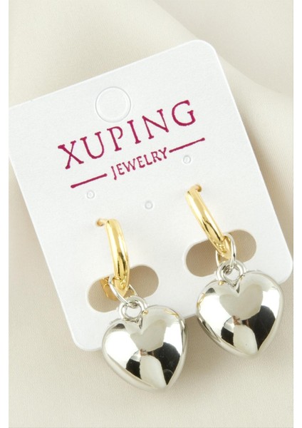 Xuping Kalp Lüks Çelik Küpe