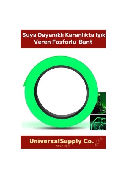Özel Üretim Suya Dayanıklı Karanlıkta Işık Veren Merdiven Ev Bahçe 4 Metre Fosforlu Yeşil Şerit Bant