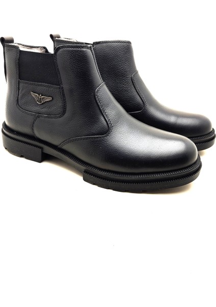 3407 Aymoda Erkek Içi Kürklü Rahat Fermarlı Deri Bot
