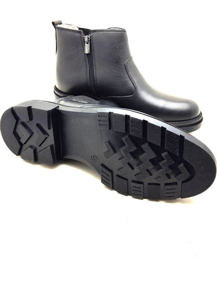 3407 Aymoda Erkek Içi Kürklü Rahat Fermarlı Deri Bot modelleri