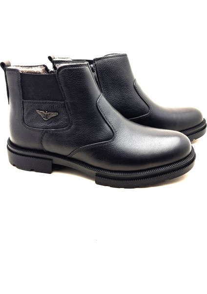 3407 Aymoda Erkek Içi Kürklü Rahat Fermarlı Deri Bot indirimleri