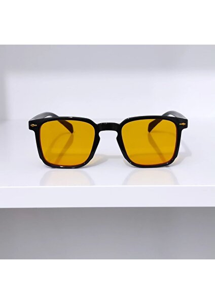 Ayel Glasses Kare Turuncu Siyah Unisex Güneş Gözlüğü