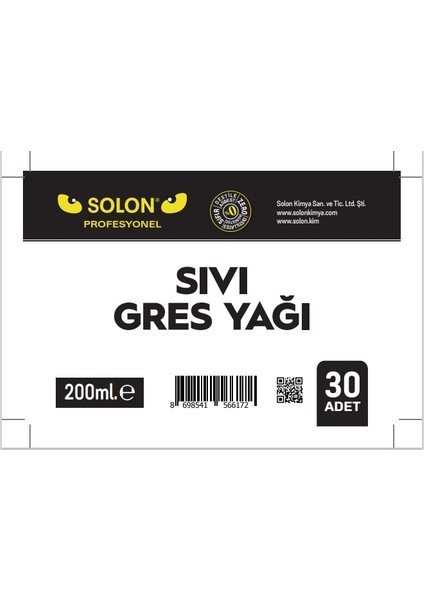 30 Adet (1 Koli) Profesyonel Sıvı Gres Sprey 200 Ml.