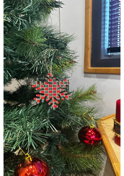 Fantastıc Çift Yönlü Dokuma Dama-Ekose Desenli Simli Yılbaşı Ağacı Süsü - Dayanıklı, El Yapımı fiyatları