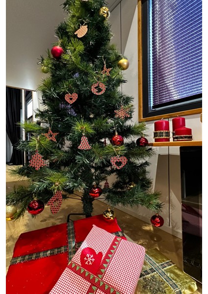 Fantastıc Çift Yönlü Dokuma Dama-Ekose Desenli Simli Yılbaşı Ağacı Süsü - Dayanıklı, El Yapımı modelleri