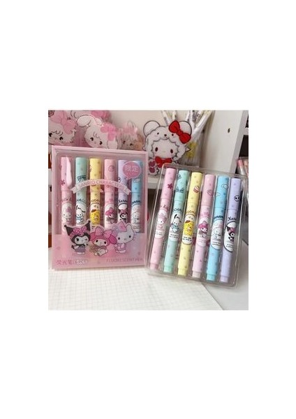 Kuromi Hello Kitty 6'lı Fosforlu Kalem