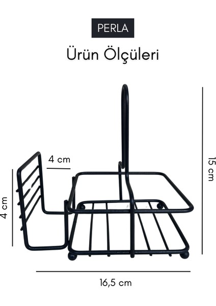 Perla Peçetelikli Baharatlık Düzenleyici Metal Stand- Baharatlıklar Dahil Değildir fiyatları