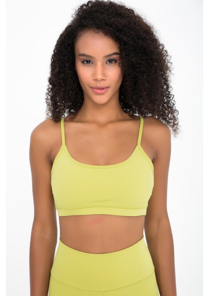 Destekli Spor Sütyeni Bra, Kare Yaka - Terra