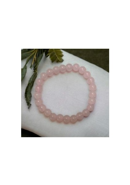 Pembe Kuvars Doğaltaş Bileklik