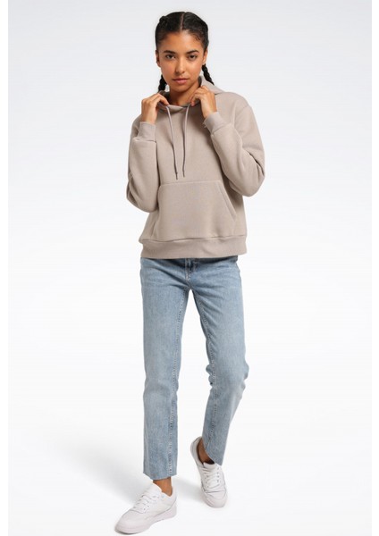 Rı Sl Fleece Hoodie Gri Kadın Sweatshirt modelleri