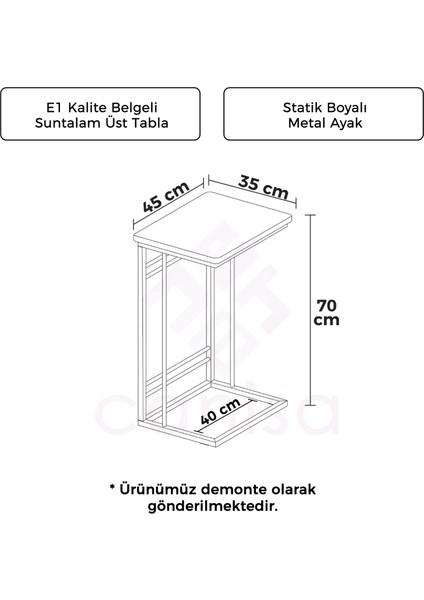 Wessa Serisi Beyaz Metal Ayaklı Yan Sehpa fırsatları
