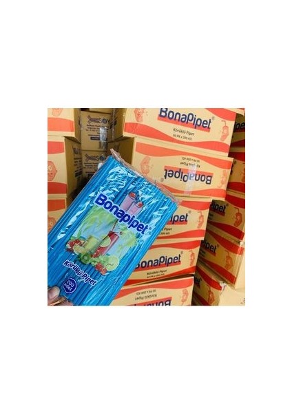 Renkli Körüklü Pipet 200 Lü