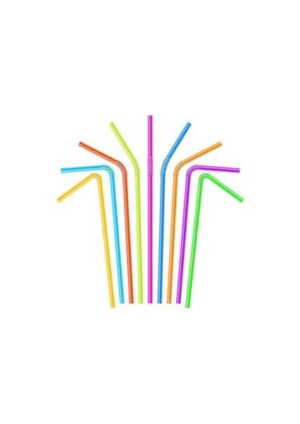 Renkli Körüklü Pipet 200 Lü fiyatları