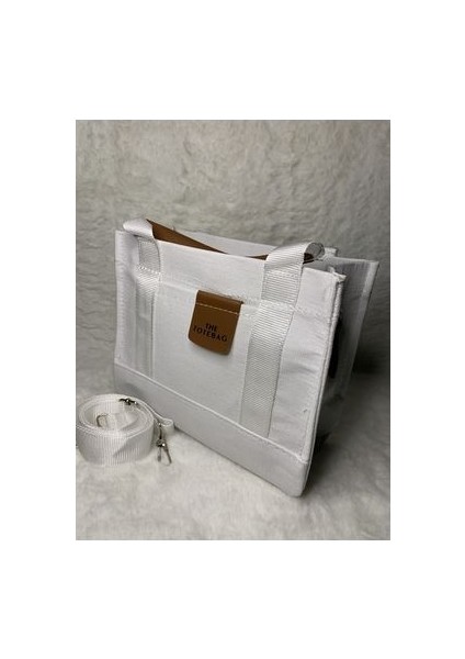 Delas White Canvas Ekstra Askı Tote Bag Beyaz Çanta fiyatları