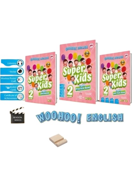 (Sınıf: 2) Woohoo Englısh Super Kıds(Practice / Workbook / Unıt Test Book) Yeni