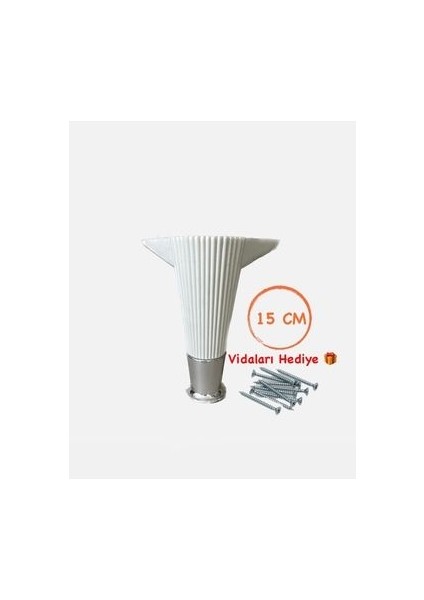 15 cm Nefes Mobilya Ayağı Beyaz Krom