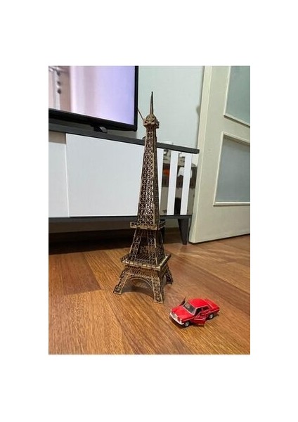 Kahverengi Ahşap Lazer Kesim Eyfel Kulesi Maketi 63CM fiyatları