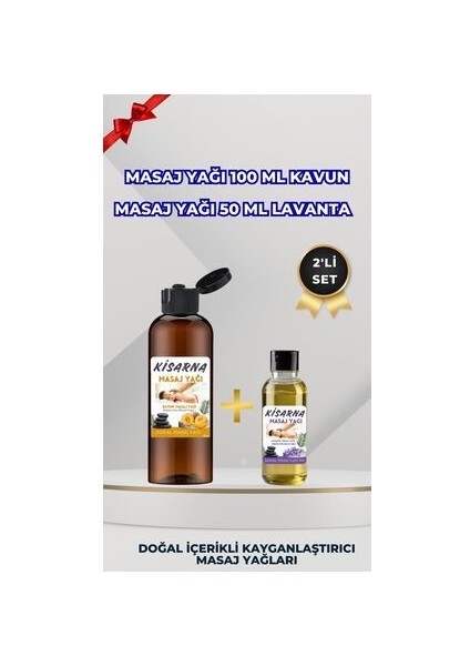 Fitnes Masaj ve Vücut Yağı, Masaj Yağı Seti 100 ml Kavun 50 ml Lavanta Aromalı Yağ
