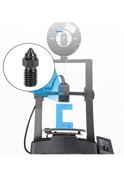 Creality Ender 3 V3 Se-Ender 7-Ender 5 S1 Sertleştirilmiş Çelik Nozzle(0.6mm)