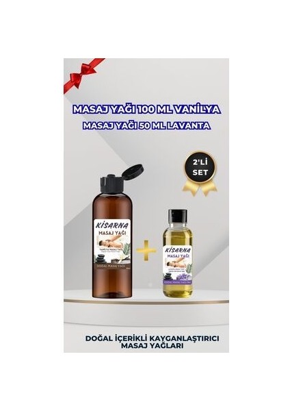 Vanilya Kokulu Doğal Aromaterapi 100 ml Masaj Yağı ve 50 ml Lavanta Aromalı Yağ