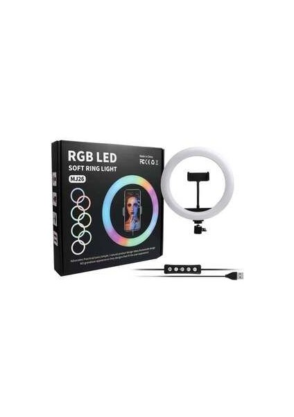 Soft Ring Light MJ26 10" Rgb LED Işık Youtuber Selfie Işığı