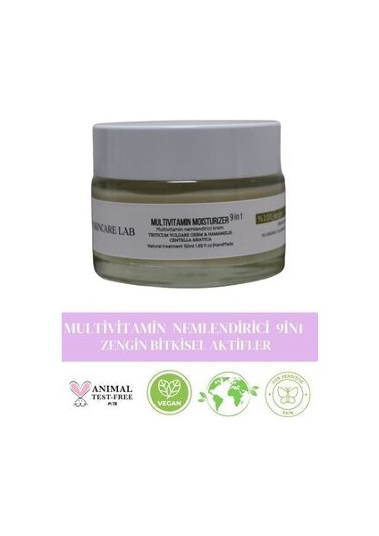 Multivitamin Bitkisel Kolajen Içeren Organik Moisturizer 9 In 1 Krem Hamamelis Centella Asiatica