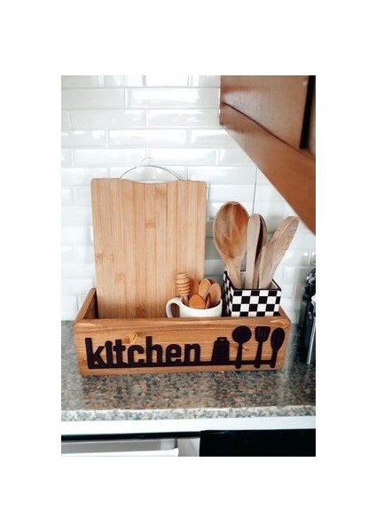 Kitchen Çok Amaçlı Ahşap Kutu Mutfak Banyo Düzenleyici Organizer Kalemlik modelleri