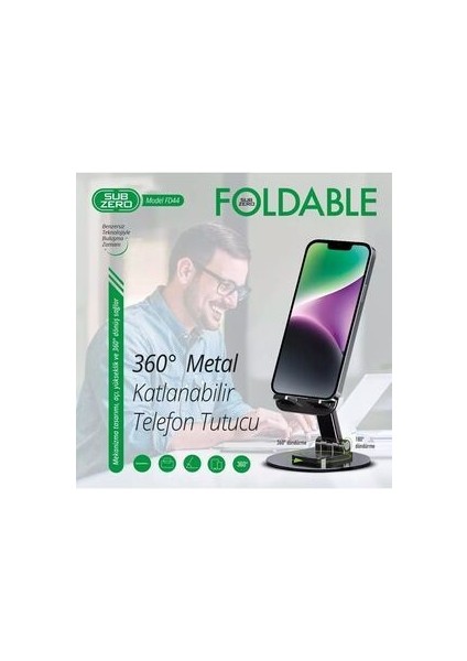 FD44 Metal Masa Üstü Telefon-Tablet Tutacagı 360 Derece Döner
