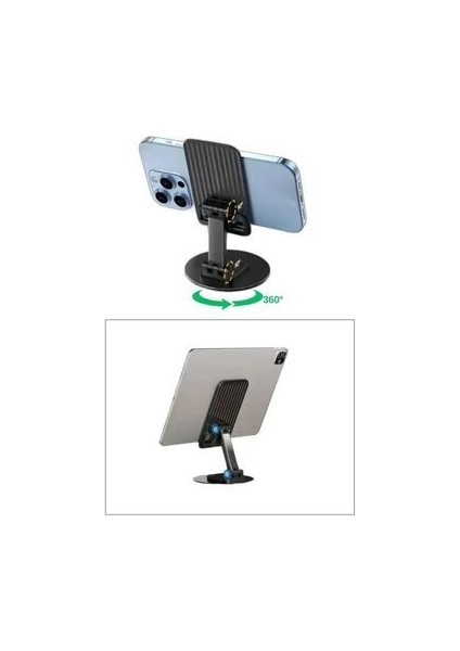 FD44 Metal Masa Üstü Telefon-Tablet Tutacagı 360 Derece Döner