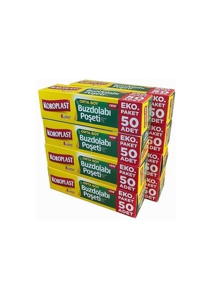 Buzdolabı Poşeti Orta Boy 50'li 8 Kutu