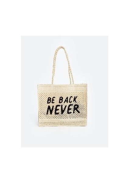 Lcw Accessorıes Yazı Baskılı Kadın Hasır Kol Çantası