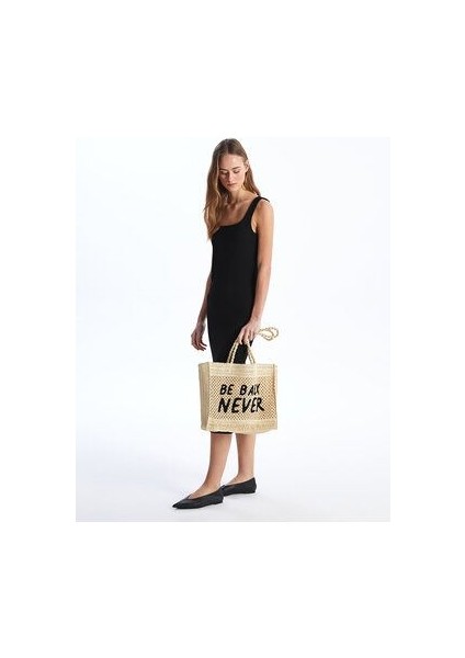 Lcw Accessorıes Yazı Baskılı Kadın Hasır Kol Çantası indirimleri