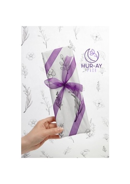 Siyah Çiçekli Pelur Kağıdı / Hediye Paket Kağıdı/ 50X70 / 15 Adet