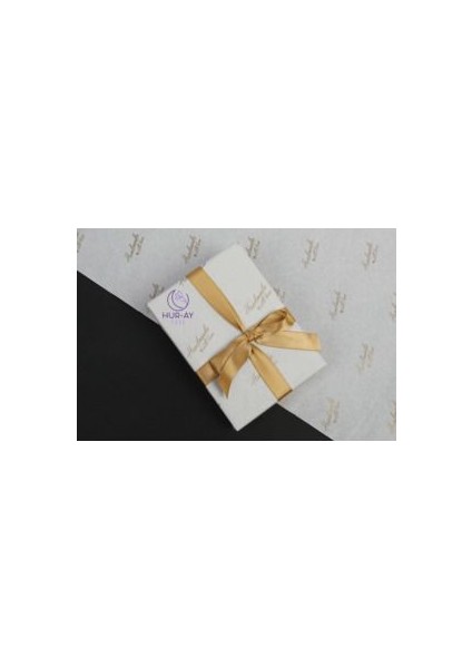 Beyaz Üzeri Gold Handmade Yazılı Pelur Kağıdı / Hediye Paket Kağıdı/ 50X70 / 15 Adet