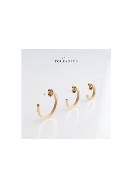 Çelik Kadın Küpe, 3'lü 3 Boy Yarım Halka, Gold Renk, No:7 fiyatları