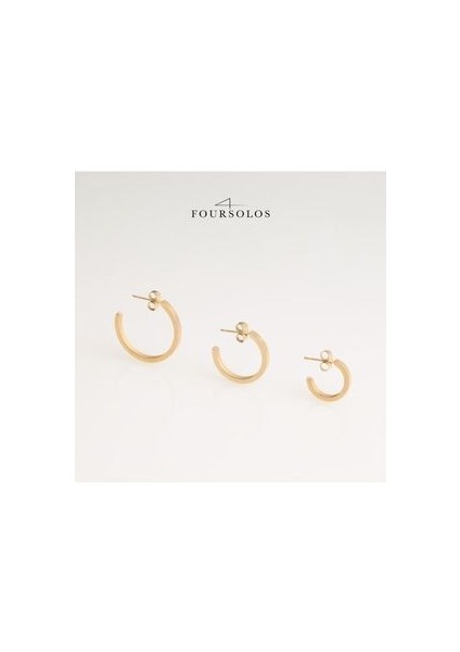 Çelik Kadın Küpe, 3'lü 3 Boy Yarım Halka, Gold Renk, No:7 fırsatları