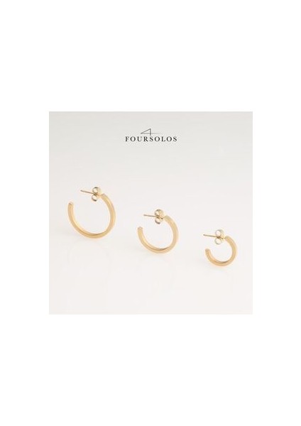 Çelik Kadın Küpe, 3'lü 3 Boy Yarım Halka, Gold Renk, No:7 indirimleri