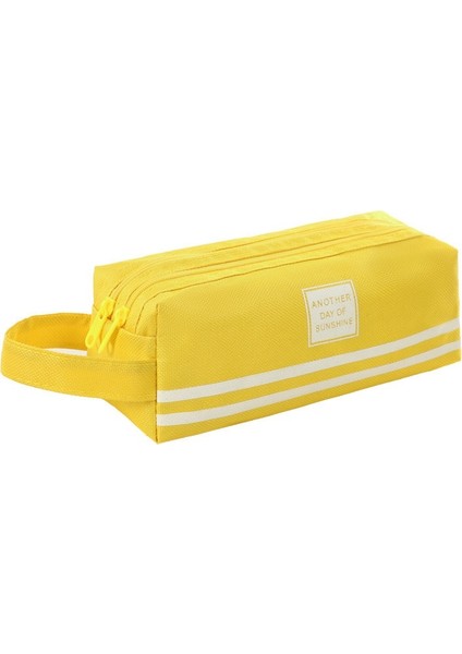 Basit Büyük Kapasiteli Kalem Kutusu Çift Katmanlı Oxford Kumaş Kırtasiye Çantası Öğrenci Kullanışlı Taşınabilir Kırtasiye Kutusu (Yurt Dışından)